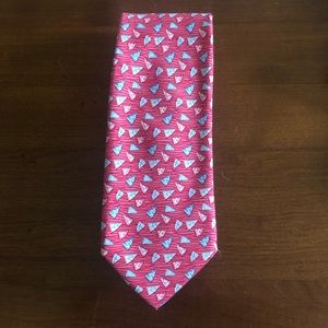 Vineyard Vines Red Tie with Sails